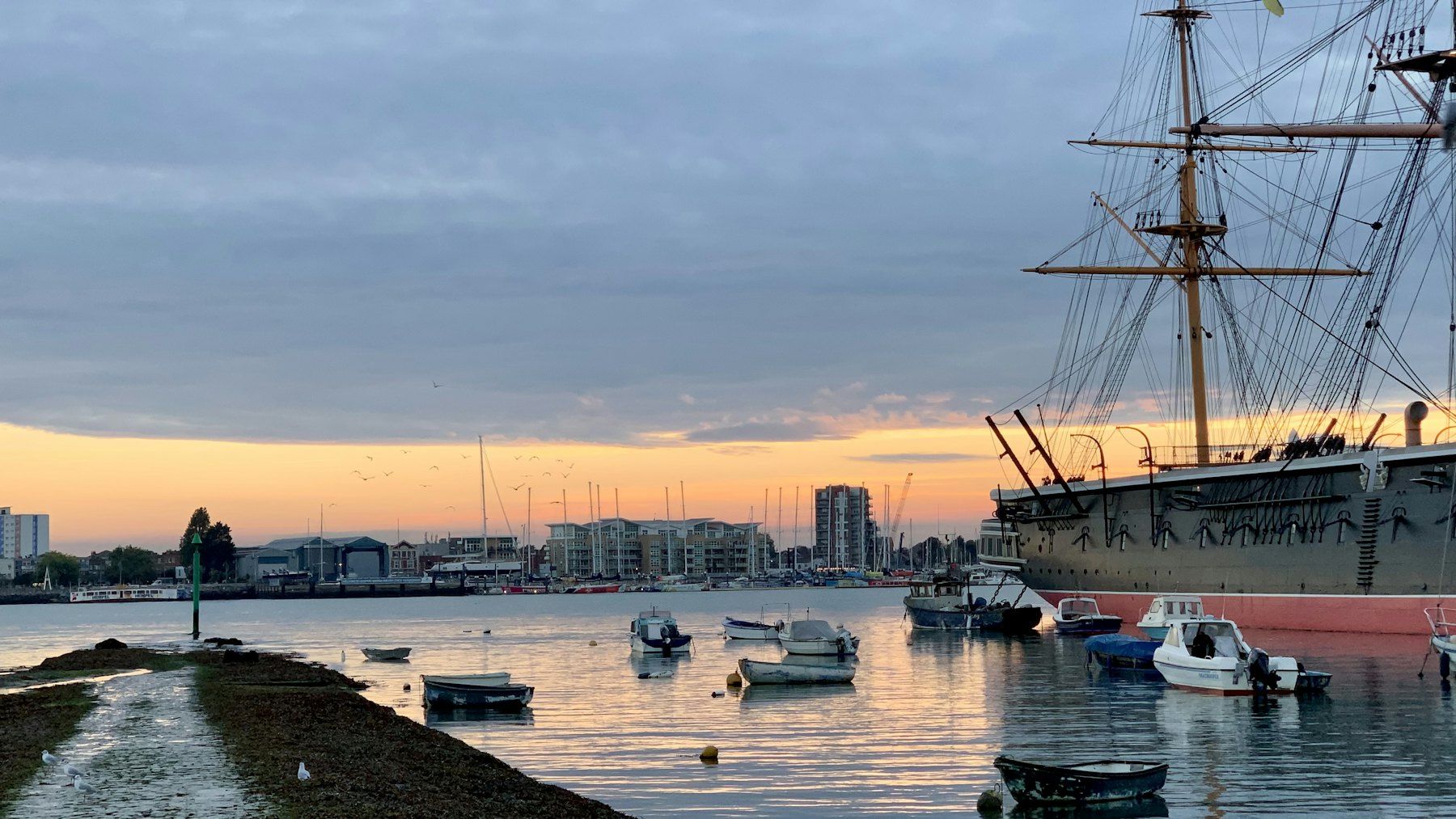 Portsmouth Harbour at dusk